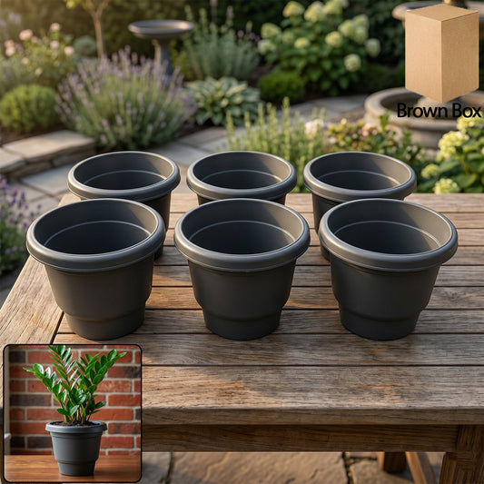 Plastic Flower Pot Planter Set – Ideal for Indoor & Outdoor Gardens (6 PcSet, 6 Inch) - clean product hero