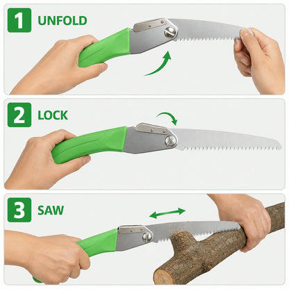 Folding Saw – Sharp 210mm Stainless Steel Blade for Pruning & Outdoor Use - usage guide
