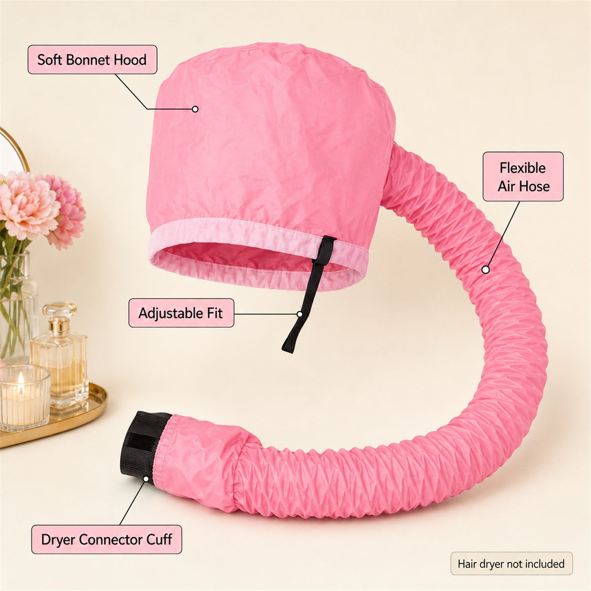 Soft Bonnet Hair Dryer Attachment – Hands-Free Styling & Deep Conditioning - key features