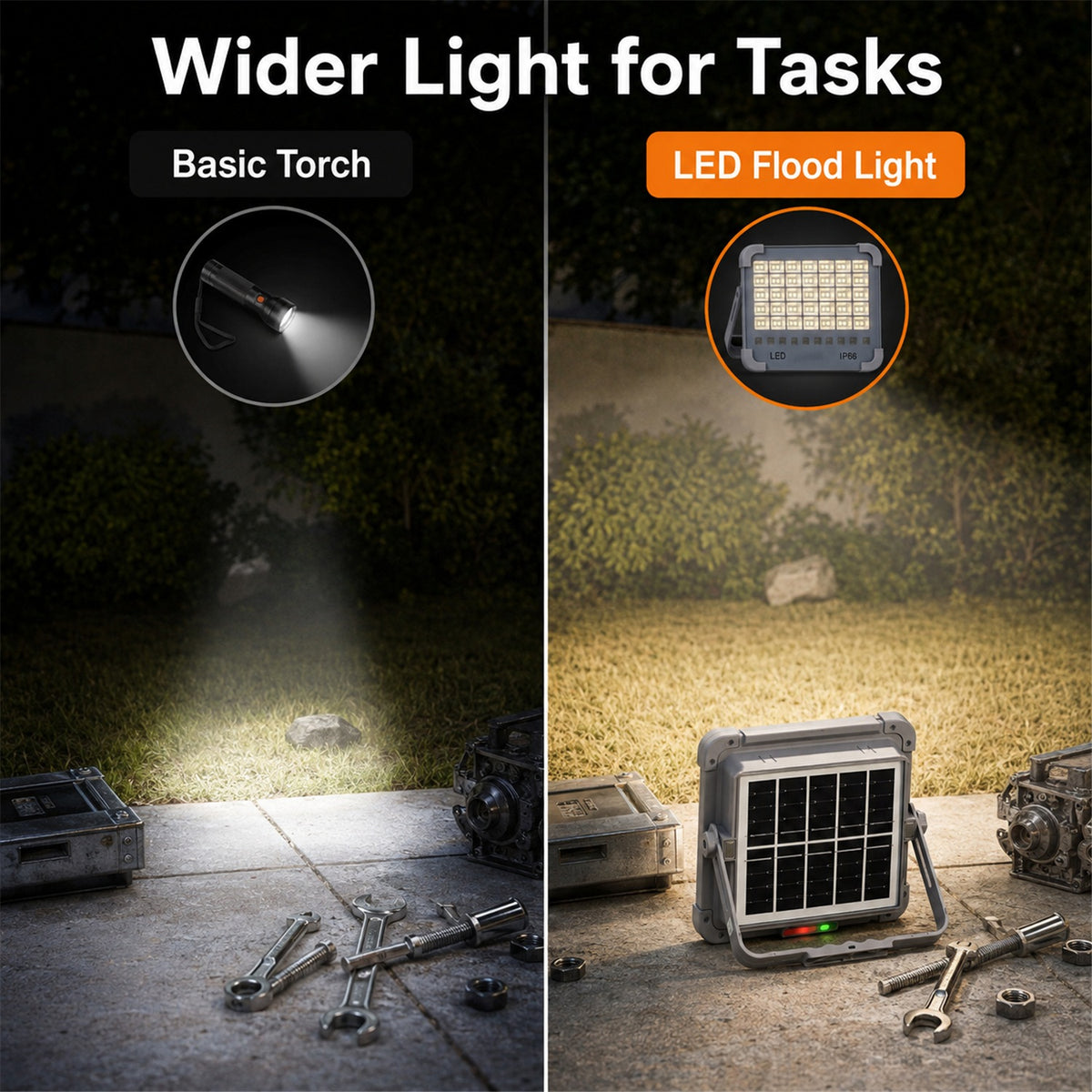 Solar USB Rechargeable LED Flood Light – Waterproof & Portable - product comparison