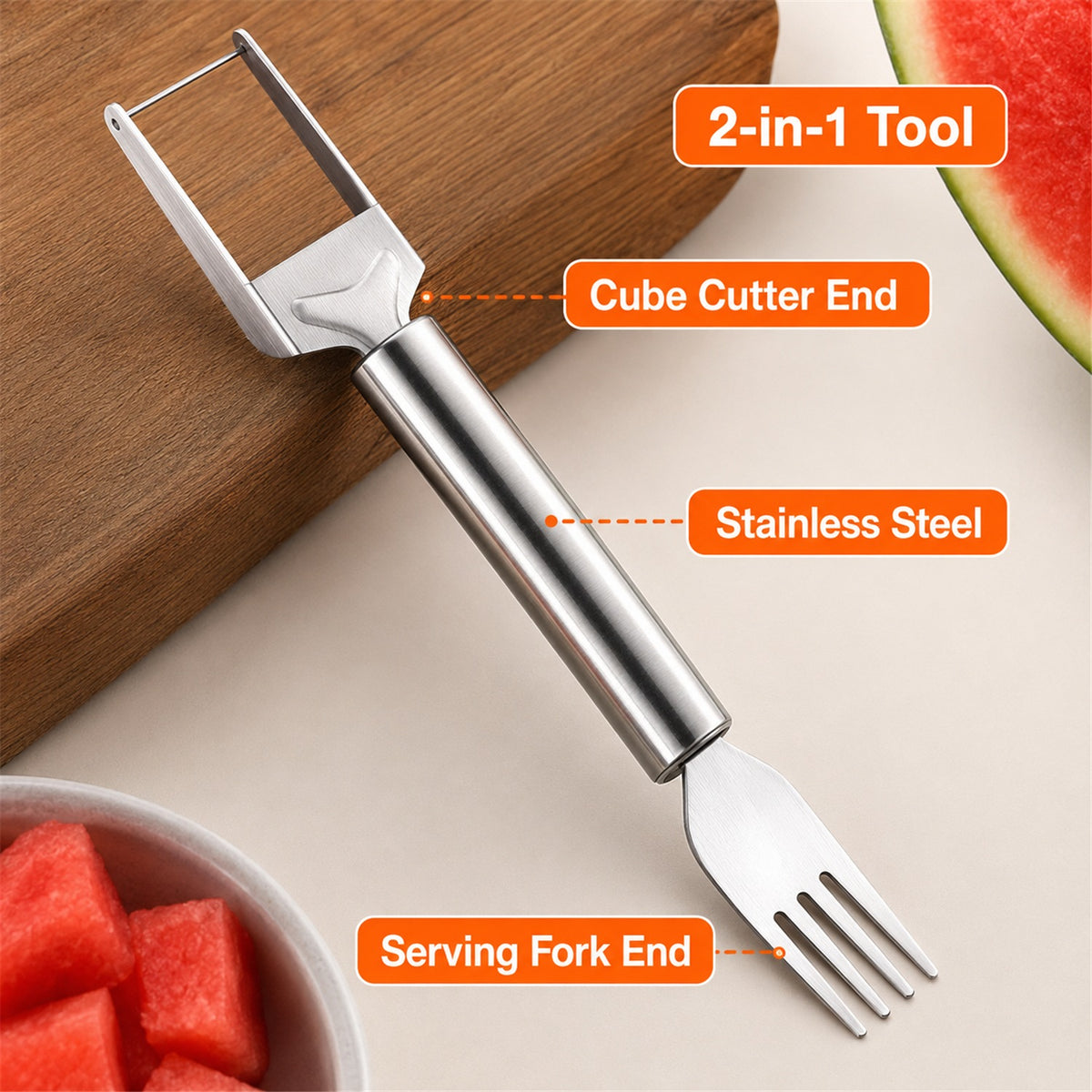 Watermelon Slicer – 2-in-1 Cutter & Server for Easy Fruit Prep - key features