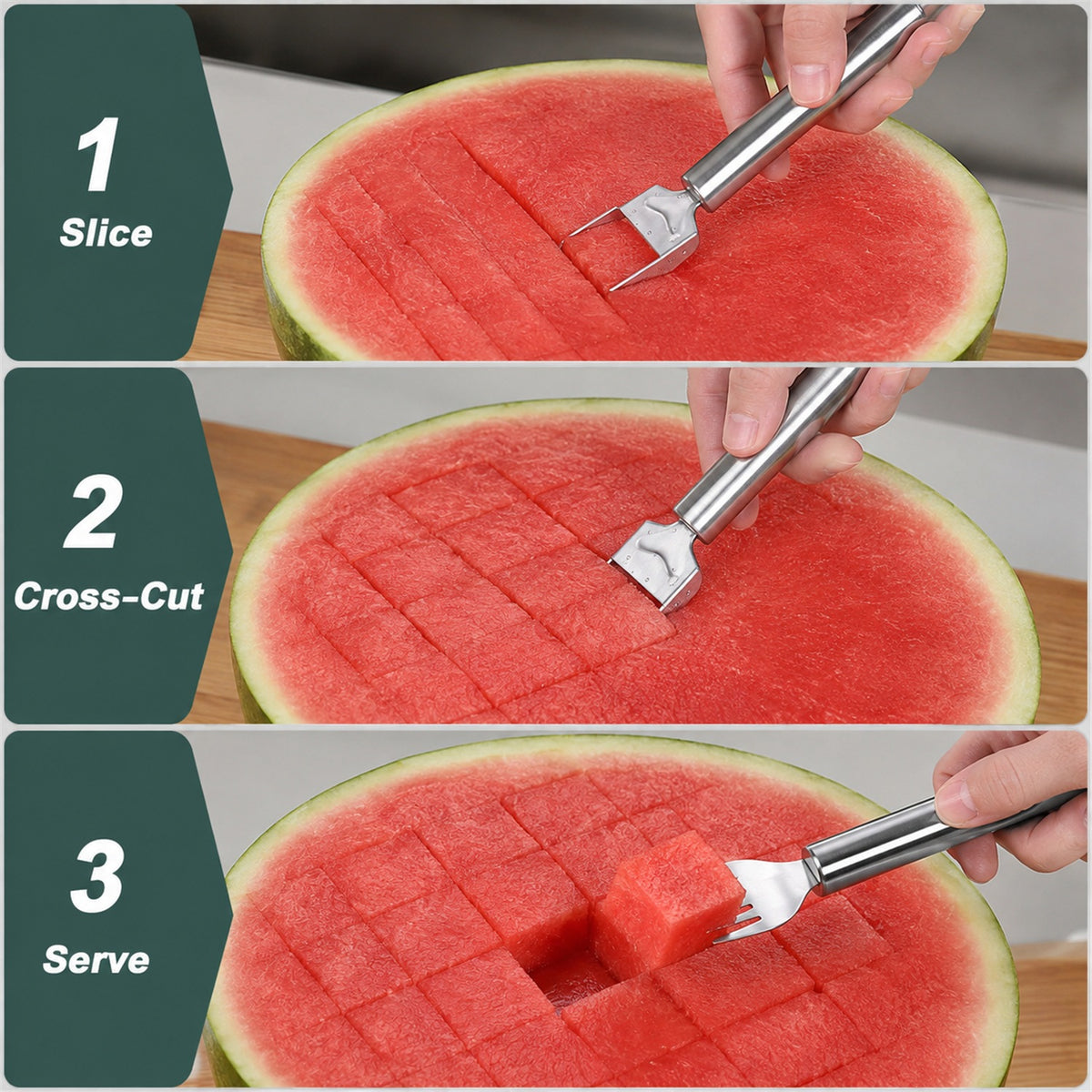Watermelon Slicer – 2-in-1 Cutter & Server for Easy Fruit Prep - usage guide