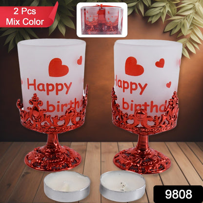 Tealight Holder Stylishly Shaped Candle Diya Stand Plastic Beautiful Design Festival (2 Pc / Mix Design)