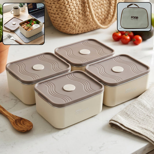 Insulated Tiffin Lunch Box Set – Keeps Food Warm & Cool - clean product hero