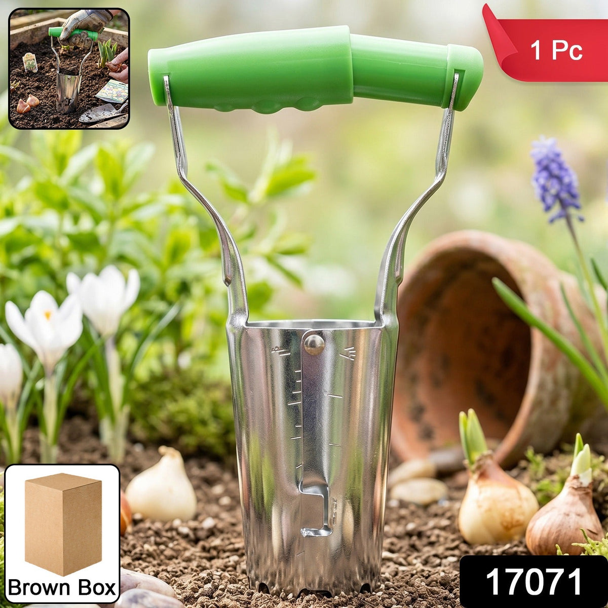 Garden Bulb Planter – Neat Planting with Depth Marks and Steel Build - SKU 17071_bulb_planter_transplanter_tool_with_handle