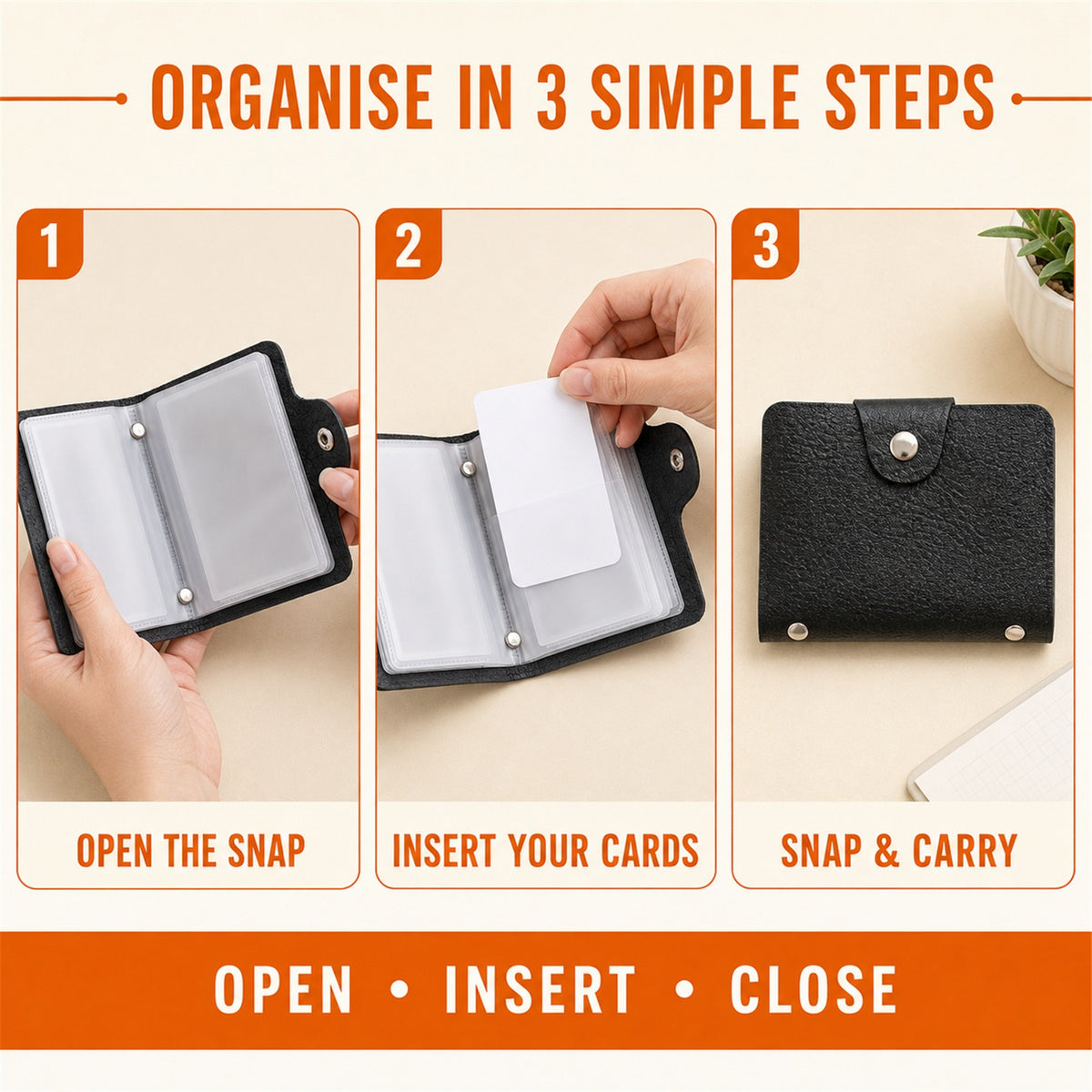 Card Holder Wallet – Slim, Durable PU Leather Organizer for Cards - usage guide