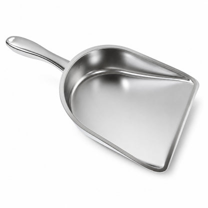 Stainless Steel Dustpan – Heavy Duty Cleaning Tool with Handle - white background