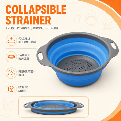 Silicone Collapsible Strainer – Space-Saving Kitchen Tool for Easy Draining - key features
