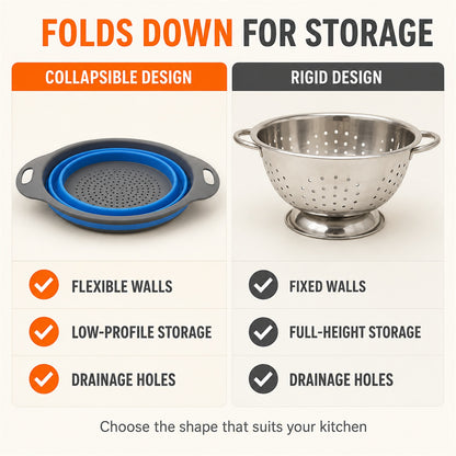 Silicone Collapsible Strainer – Space-Saving Kitchen Tool for Easy Draining - product comparison