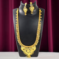 Brass Gold Necklace with Matching Earrings Set – Lightweight Traditional Jewelry