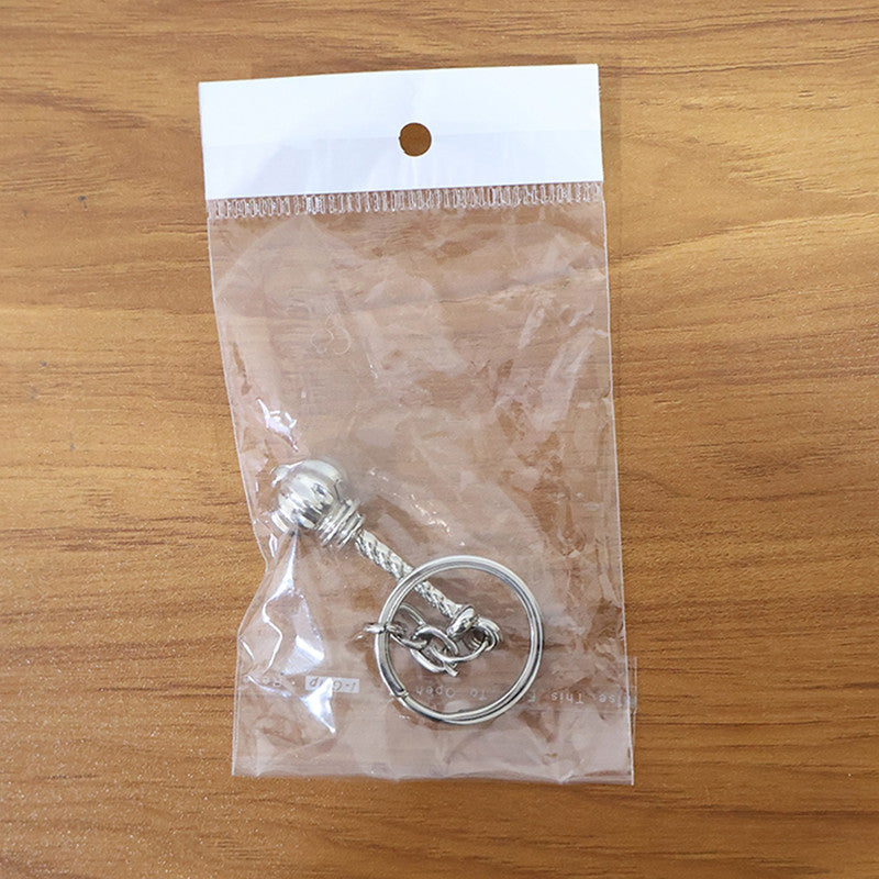 Hanuman Gada Metallic Keychain – Silver Finish Devotional Keyring