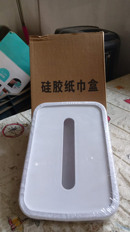Simple Silicone Tissue Holder Cube / Cylinder Tissue Box for Bathroom, Office