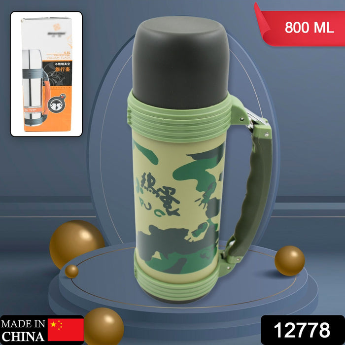 12778 Stainless Steel Insulation Thermos, Vacuum Insulated Water Bottle For Travel, Outdoor Fitness Portable Travel Pot, Camping Coffee, Portable Car, Travel Keep Hot & Cold Large Capacity (800 ML)