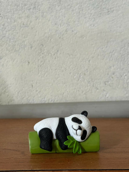 Sleeping Panda poly-resin Bamboo Showpiece | Cute Mini Decorative Figurine