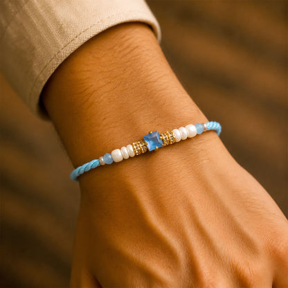 Beautiful Designer Rakhi with Studded Centre, Festive Beads and Raksha Bandhan Appeal