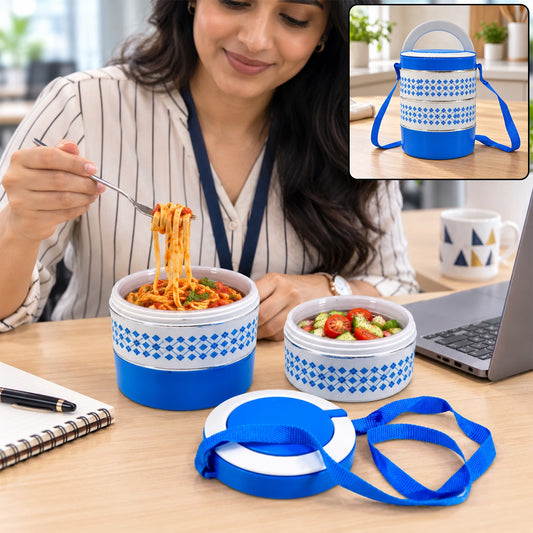 3-Layer Adjustable Insulated Tiffin Set - Leak-Proof Steel