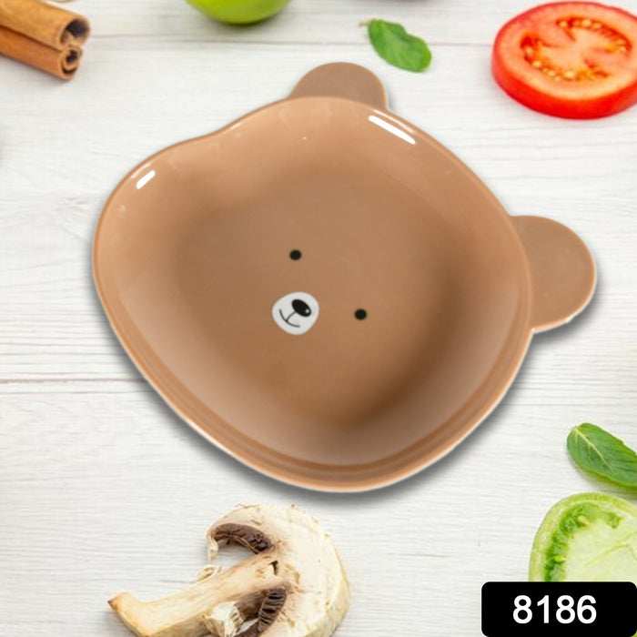 8186 Durable Food Serving Plate, Bear Shaped Plate Cartoon Snack Plates For Serving Fruits & Desserts (1 Pc)