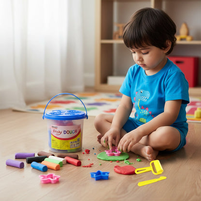 Frisky Dough Creative Clay Play Set with 10 Colours & Shape Cutters
