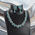 American Diamond Necklace Set – Floral Design with Earrings