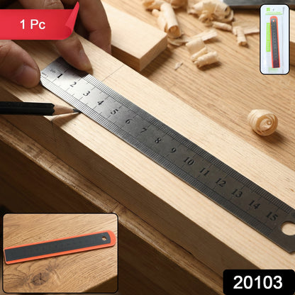Precision steel measuring ruler 15 cm
