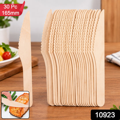 Wooden Knife – 165mm Smooth, Eco-Friendly Cutlery 30 Pcs Pack