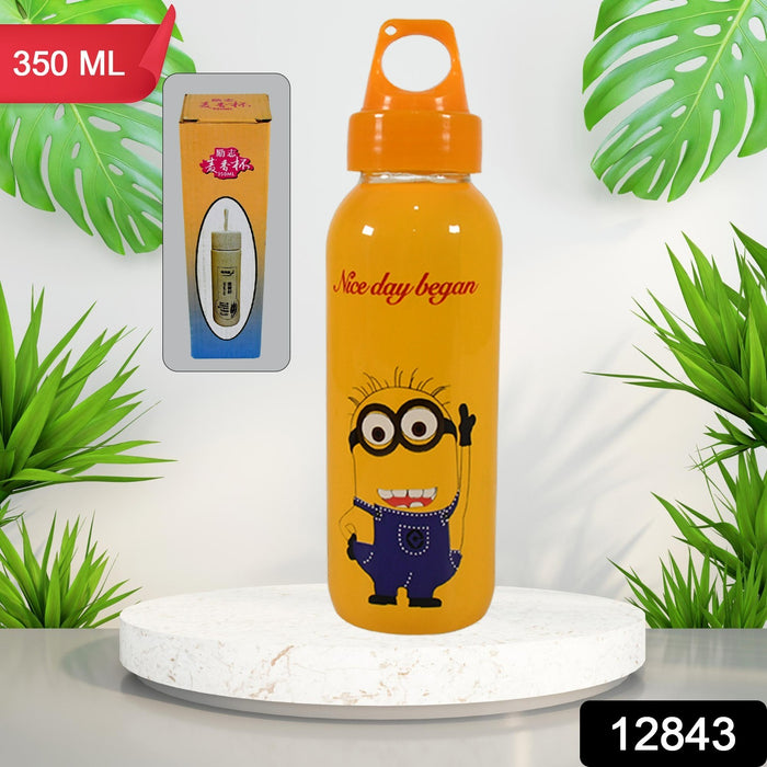 12843 PORTABLE GLASS WATER BOTTLE, CREATIVE GLASS BOTTLE WITH GLASS WATER ( Mix Design)