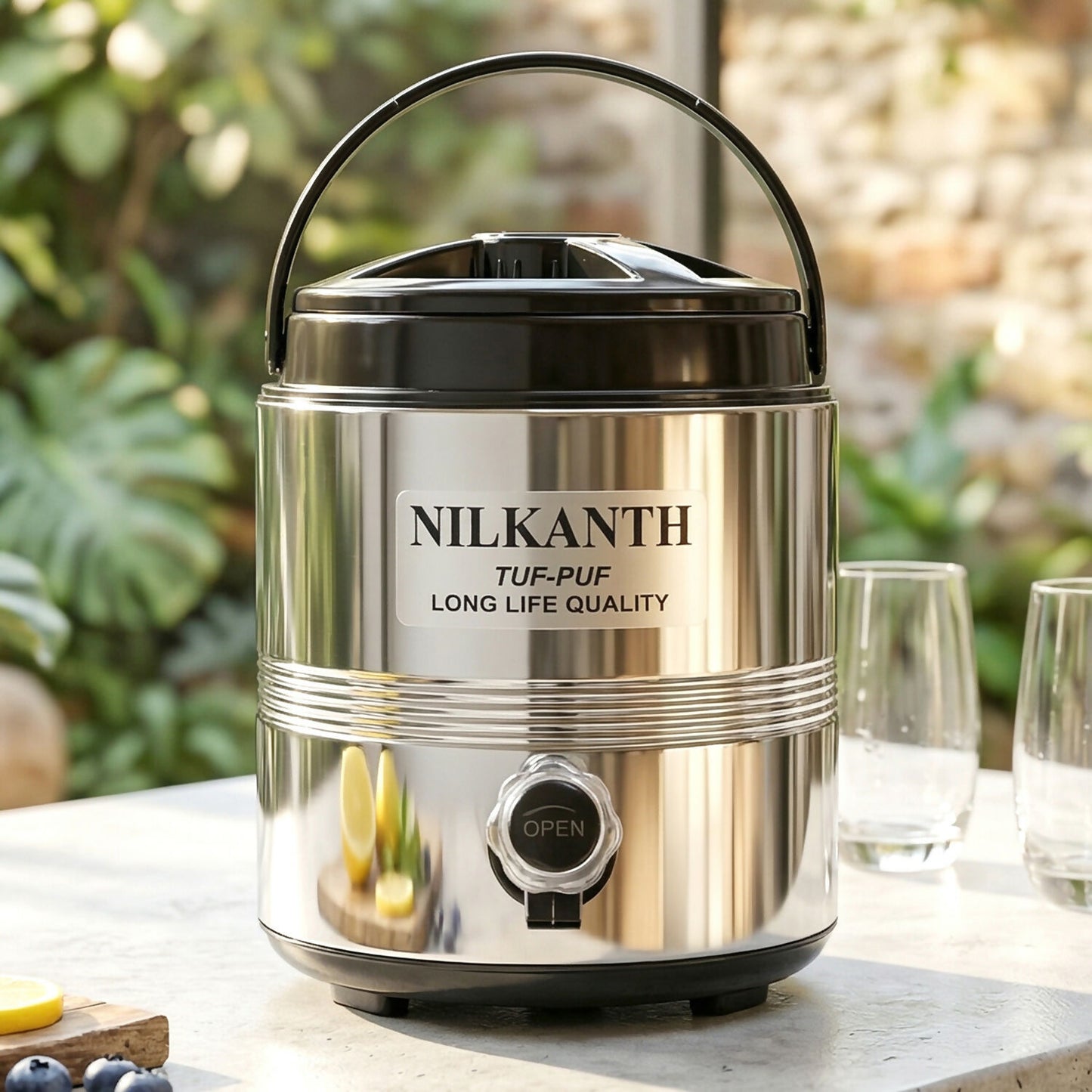 Close up of tap on Nilkanth Splash 6000 water jug
