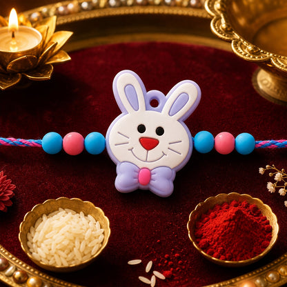 Rabbit Charm Kids Rakhi for Brother Beaded Traditional Design (10pcs)