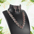 American Diamond Necklace Set – Floral Design with Earrings