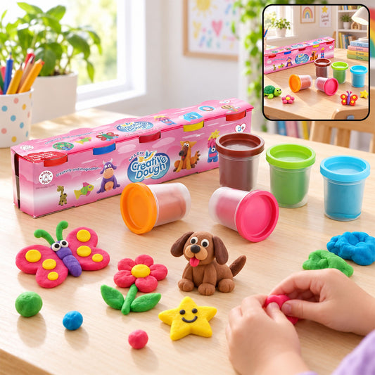 Non-Toxic Dough Clay – 5 Vibrant Colors for Kids | Aditi