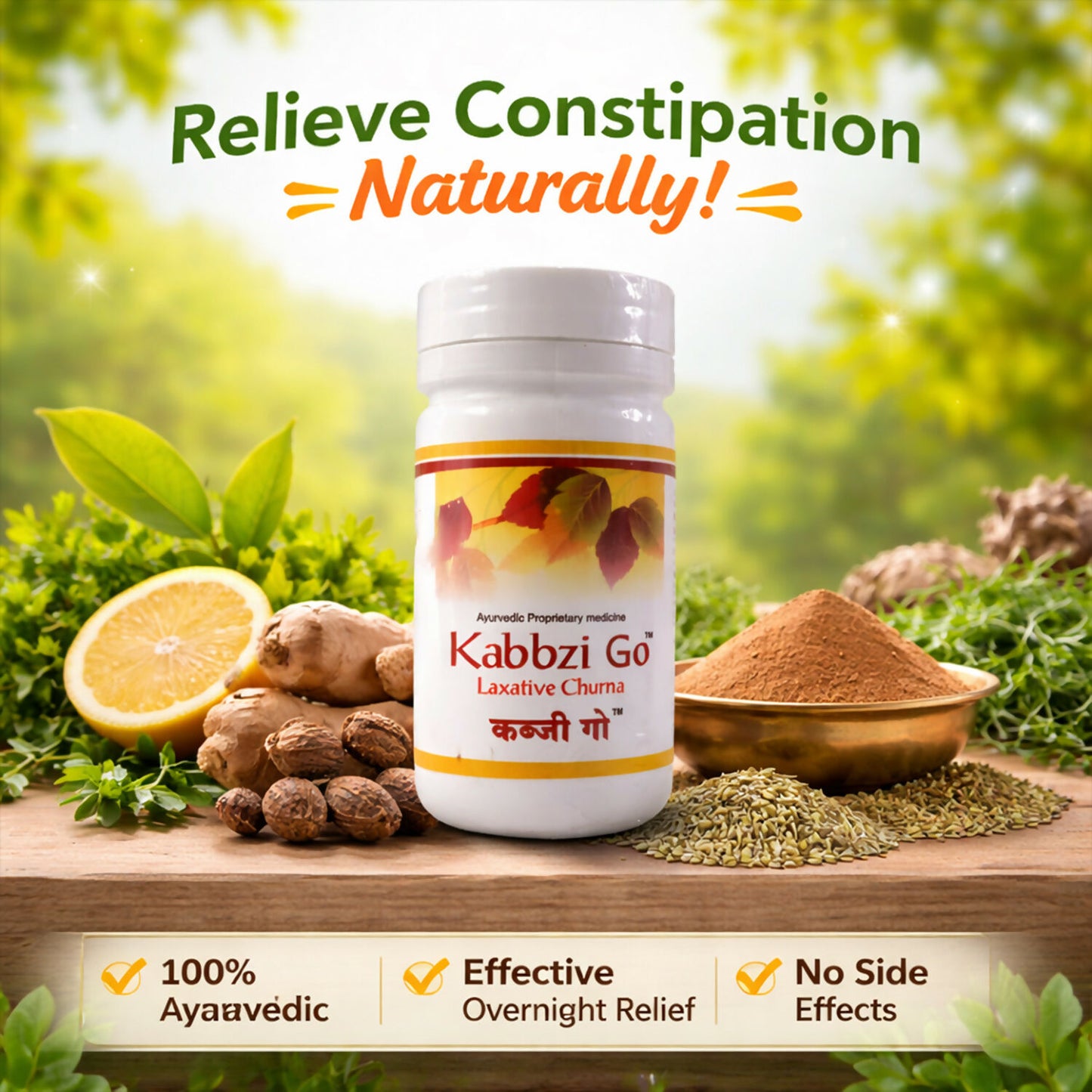 Kabbzi Go Laxative Churna – Ayurvedic Herbal Powder for Constipation Relief (10 Gm)