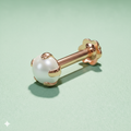 Rose Gold Plated Pearl Labret Tiny Nosepin Stud for women and girls