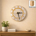 TimeCycle White Wall Clock – Resin Art with Mandala Gold Detailing