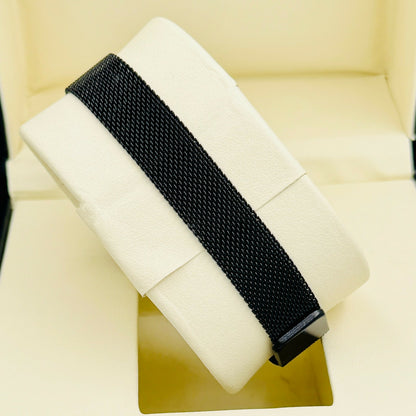 Square Black Case Mesh Strap Analog Watch