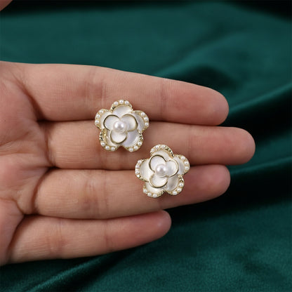 Elegant Korean Pearl Heart Drop Earrings for Women & Girls