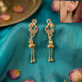 Gold-Plated Stone Studded Earrings – Elegant for Festivals & Weddings