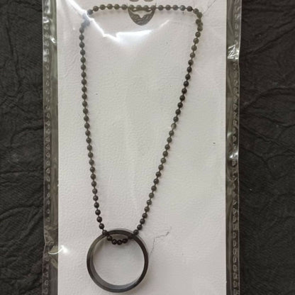 Elegant Big Black Round Shape Pendant Necklace for Men