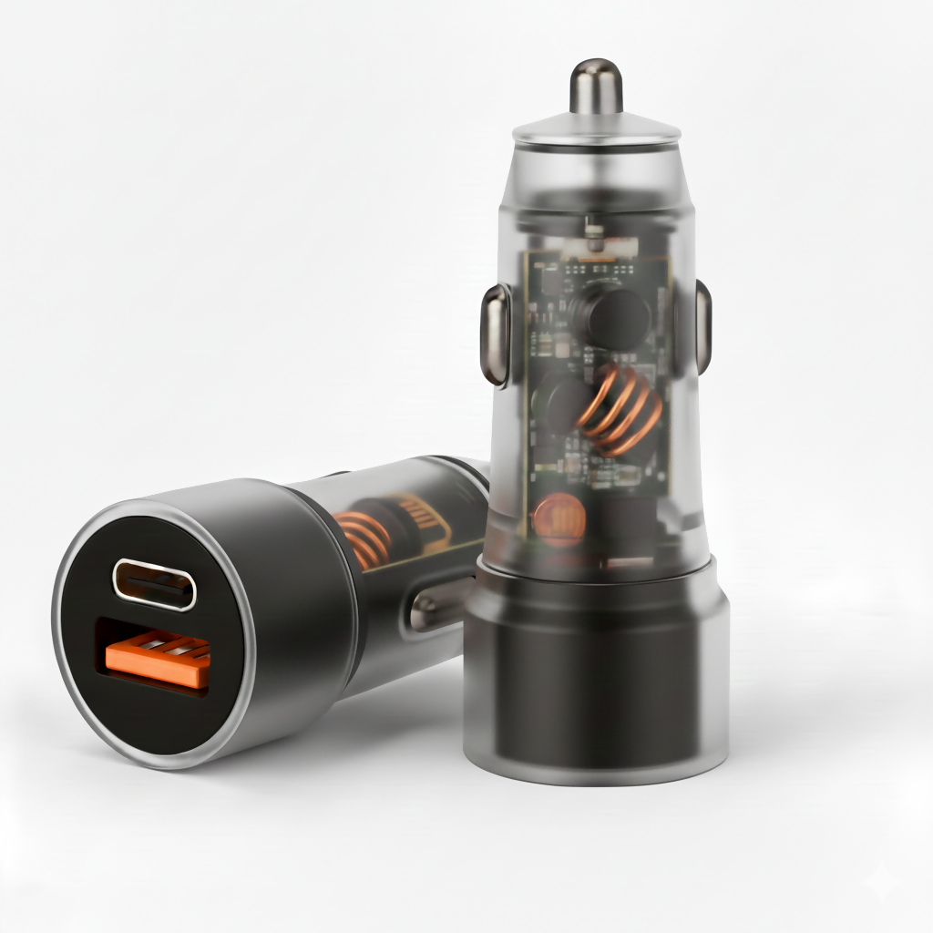 Uniteq ClearX 125W Dual Port Fast Car Charger Type-C PD USB (Black)