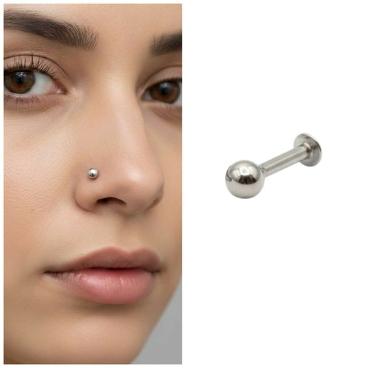 silver plated Flat Back Nosepin Stud Laung Koka Nathni for women and girls