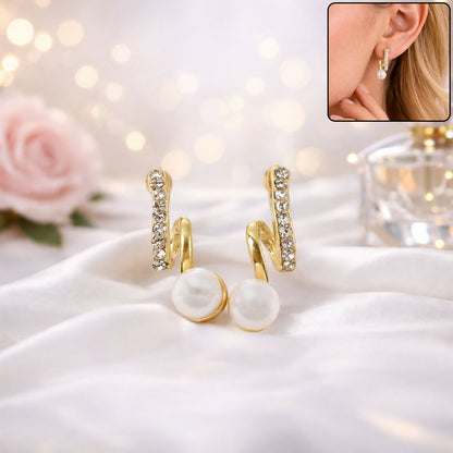 Luxury Gold Pearl Drop Earrings for Women, Stylish Trendy Fashion Jewelry