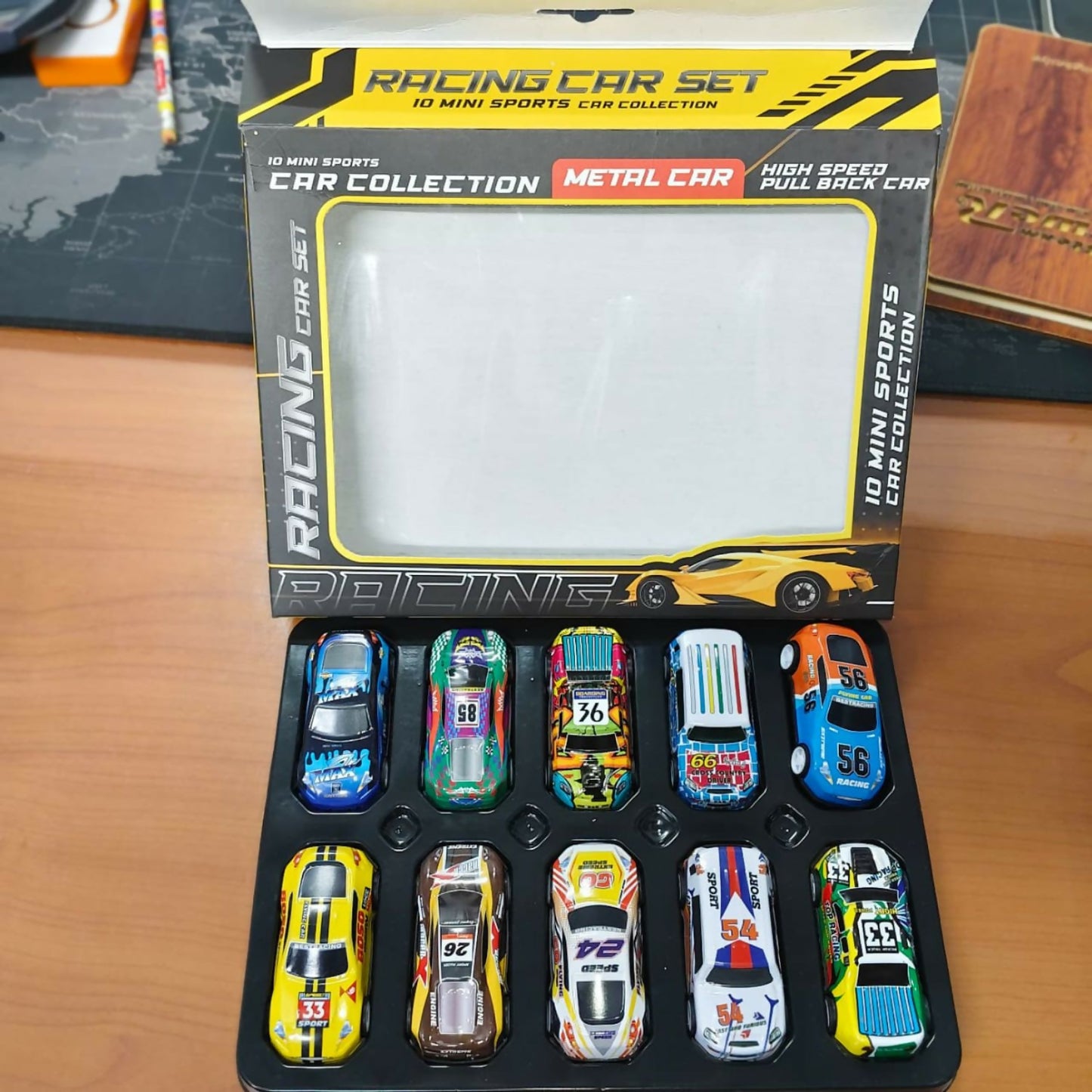 Premium metal racing car 10 pc set