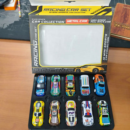 Premium metal racing car 10 pc set