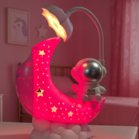 Cute Space Theme Table Lamp for Bedroom, Nursery & Gifts