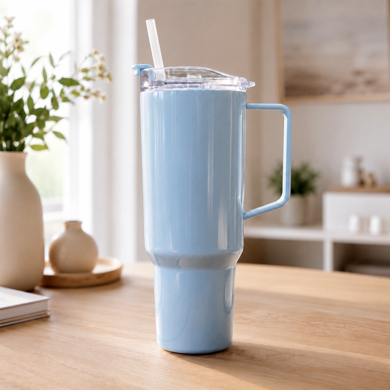 Travel Tumbler 1800 ML with Handle and Straw Lid for Journeys (1 Pc)