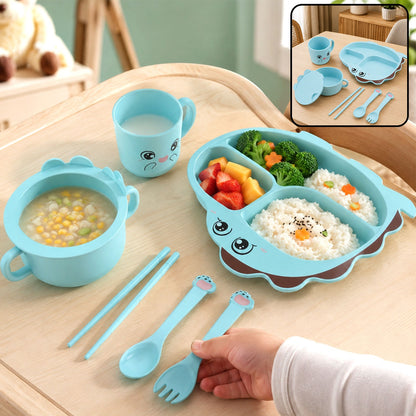 Baby Feeding Set – 7-Piece Bamboo Fibre Dinnerware | Baby Ladle
