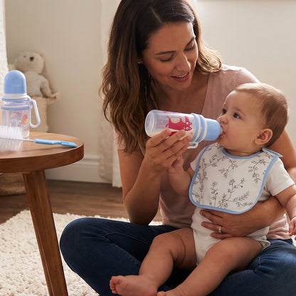 Plastic Baby Feeding Bottle Set with Bib Brush and Cotton Buds (1 Set)