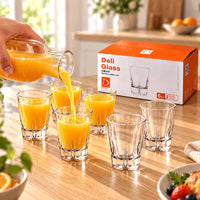 Deli Glass Shot Tumbler Set, Thick Glass Drinking Glasses (65 ml, 6 Pc)