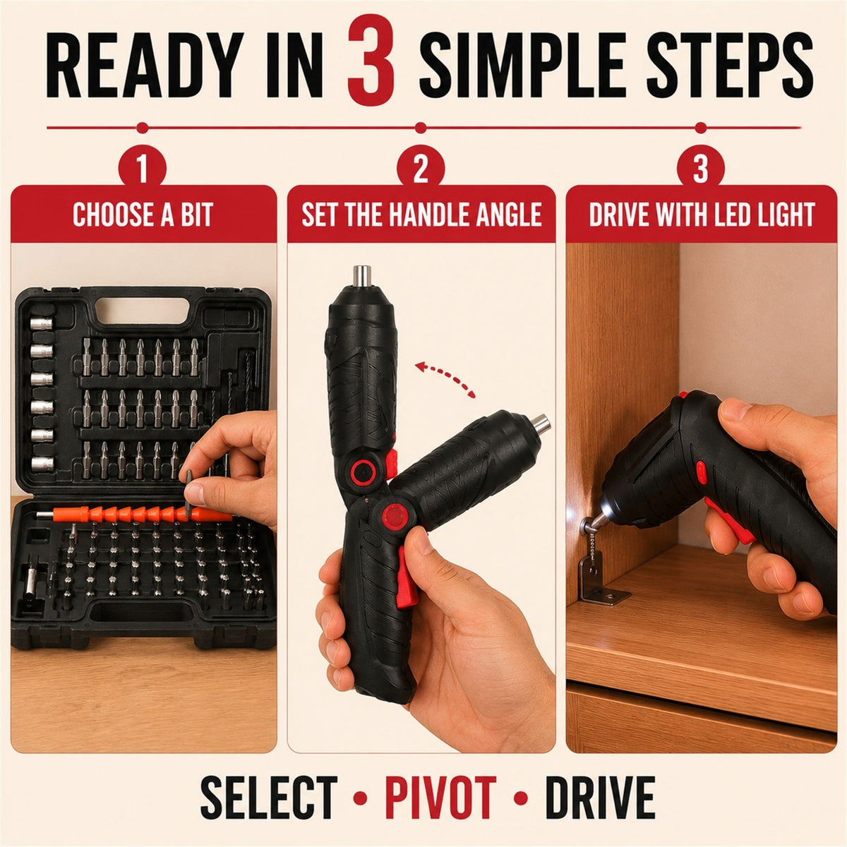 15198_screwdriver_bit_with_led_light_48pc usage guide