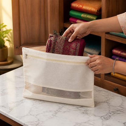 21246_zip_closure_saree_bag_1pc usage