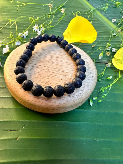 Black Lava Stone Bracelet Natural & Certified Astrological Bracelet Gold Lava Stone Beaded Bracelet